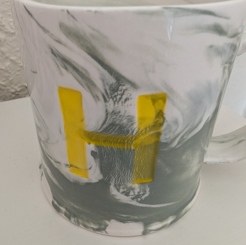 Anthropologie Marbled 'H' Monogram Mug - Picture 3 of 7